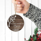 HYTURTLE Personalized Memorial Sympathy Christmas Ornament Tree Decor Gifts for Family Loss of Loved One Mom Dad Husband in Heaven - in Loving Memory Keepsake Custom Name Circle Ornament