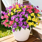 Artificial Fake Flowers for Outdoor, 6 Bundles UV Resistant Faux Plants Decoration Silk Flowers No Fade Plastic Flowers for Outside Planters Home Porch Patio Yard Garden Decor