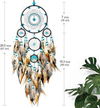 Dream Catchers for Adults Large Dream Catchers Black Dream Catcher Turquoise Wall Decor for Bedroom Adult Brown Boho Dream Catcher Wall Decor Tree of Life Suncatcher Hanging