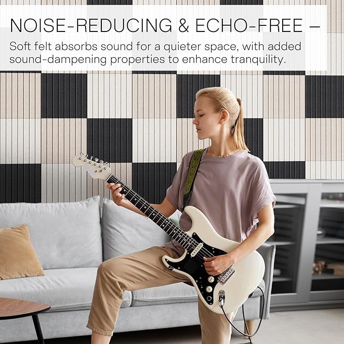 MaxGear Large Cork Boards for Walls 36" x 24", Light Tan Felt Bulletin Board Tiles for Office Decor, 6 Pack Felt Wall Tiles with Slat Paneling, Push Pin Board Home Wall Organizer