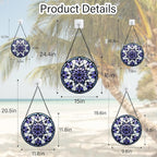 Stained Glass Window Hanging, Purple Blue Tiffany Style Flowers Sun Catcher for Window Door Home Decor Suncatcher Christmas Mother's Day Birthday Gifts for Women Men Mom Nana 9.8 in