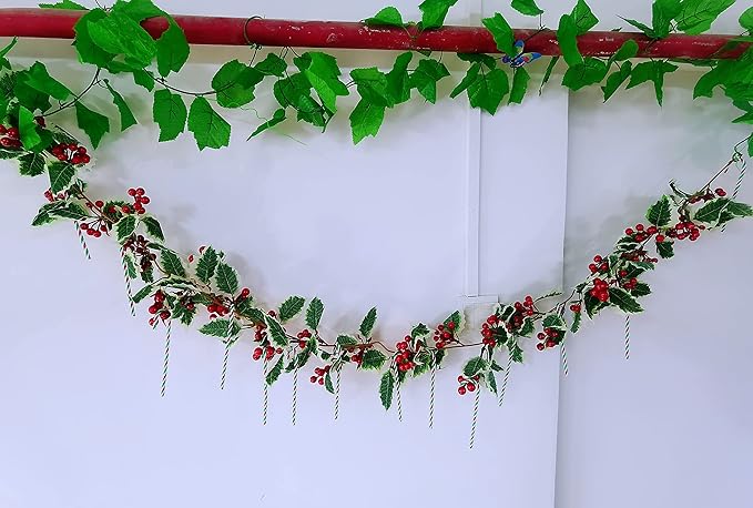 50 Pcs Christmas Candy Canes 5.9 inch Plastic Christmas Tree Hanging Ornaments Twisted Green Crutch Candy Canes for Xmas Home Indoor Outdoor Party Decoration (Green red White)