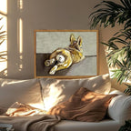 Framed Vintage Easter Bunny Wall Art, Cute Rabbit Pictures Wall Decor, Rustic Farmhouse Animal Paintings Canvas Prints Cottagecore Home Decor for Living Room Nursery Bedroom 16x24 inch