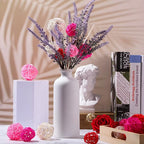 Patelai 36 Pcs Wicker Rattan Balls Decorative Balls for Vase Centerpiece Bowls Orbs Filler for Home Decor,4 Sizes(White, Pink, Rose, Red,2.4'',2'',1.6'',1.2'')