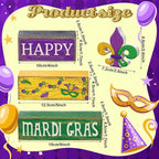 Moucuny 4 Pcs Mardi Gras Decorations Mardi Gras Wooden Sign Carnival Table Centerpiece Carnival Tiered Tray Decor Decorative Faux Book Stack Block for Masquerade Party Fireplace Mantel Shelf
