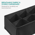 Navaris Storage Boxes - Efficient Small Dresser Drawer Insert Organizer for Clothes - Dividers for Underwear Socks Ties Scarves - Foldable Space-Saving Organizers - Set of 4 Black