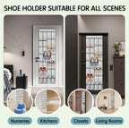 28 Compartment Over the Door Shoe Organizer, Breathable Mesh Large Shoe Rack for Closet Storage, Space Saving Hanging Shoe Holder with Reinforced Hooks (Fits Men & Women,White-01)