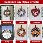 15"to 25" Wreath Door Hanger, Non Scratch Wreath Hangers for Front Door, Metal Door Wreath Hanger Hook Over the Door Hooks, Hanging Fall Easter Christmas Halloween Decor Welcome Sign- Hold Up to 20lbs