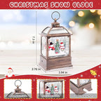 Christmas Snow Globe Lantern with Snowmen 8 Music Songs & 6H Timer Water Snow Globe Lantern USB & Battery Operated for Christmas Festival Decorations Gifts (Two Snowmen)