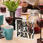 Black Gold Desk Decorations for Office, Ideal Christian Gifts for Women - Pray On It,Pray Over It - Bible Verse Desk Art, Inspirational Decor, Dorm Room Decor for Women, 4 x 4 inches(Black Gold)