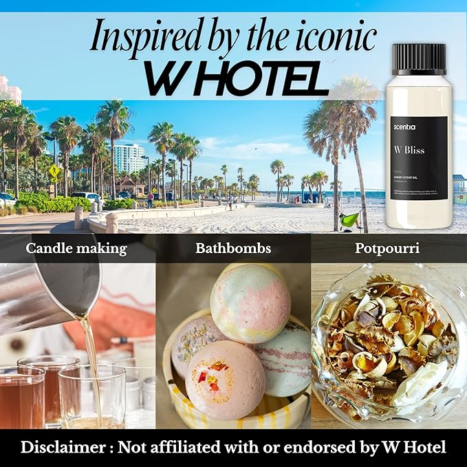 Scentia W Bliss Hotel Diffuser Oil - 120 mL 4.06 fl oz - Aromatherapy Fragrance Inspired by 5-Star Hotels - Thanksgiving & Holiday Gift | Notes of Bergamot, Lemongrass, Jasmine
