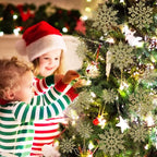 36pcs Christmas Gold Snowflake Ornaments Plastic Glitter Snow Flakes Ornaments for Winter Christmas Tree Decorations Size Varies Craft Snowflakes