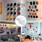 Baseball Hat Holder for Wall (White-10)