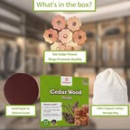 Cedar Blocks for Clothes Storage - Raimarket 30 Pack Cedar Rings - 100% Natural Aromatic Cedar Wood Chips for Closets, Wardrobe, Drawers & Shelves - Scented Wardrobe Freshener- Moisture Absorption