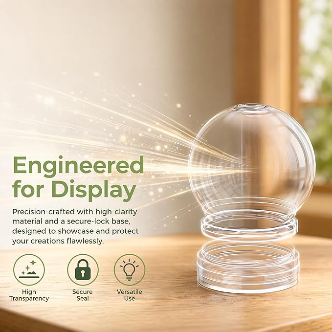36Pcs DIY Clear Plastic Water Globes Kit, Shatterproof Snow Globes for Bulk Summer Camp Crafts, Kids Pool Party Favors, Beach Souvenirs & Sensory Jars
