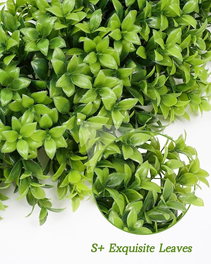 Vlorart 23 Inch Large Boxwood Door Wreaths for Front Door All Season, Artificial Spring Summer Green Wreath with Sash & Bow, Front Door Wreaths for Indoor Outdoor Porch Wall Window Farmhouse Decor