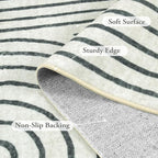 Lahome Abstract 8x10 Area Rugs for Living Room Bedroom, SoftWashable Rugs 8x10, Ultra-Thin Non-Slip Modern Dining Room Rug Non-Shedding Accent Carpet for Office(8x10ft,Black)