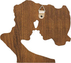BGCOPPER Wooden Couple Statue, Abstract Couple Sculptures Ornament for Home Decor Women Gift for Anniversary Wedding (10 Inch)