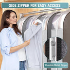10" Gusseted Garment Bags for Hanging Clothes with clear window, 60" Suit Bags for Open Closet Storage, Clothing Cover for Coat, Dress, Jacket, Shirt, Fur Wardrobe Protector, 4 Packs