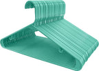 Utopia Home Plastic Hangers 50 Pack - Space Saving Clothes Hanger - Durable & Strong Closet Organizers and Storage with Built-in Strap Hooks - Essential for Shirts, Pants, Skirts & Coats (Aqua)