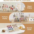 Anglelife 8 Pieces 2 Set (7”L~8”L~9”L) Large Display Risers, 4" Wide Clear Rectangular Stand Shelf for Showcase Collectibles, Acrylic Cake Shelves for Retail Desktop Jewelry Funko Pop Figures