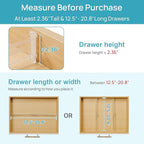 Vtopmart 4 Pack Shallow Drawer Dividers, 2.36" High 12.5"-20.8" Adjustable Expandable Kitchen Drawer Organizer, Clear Plastic Organizer Separators for Flatware, Utensil, Cutlery, Underwear, Clothes
