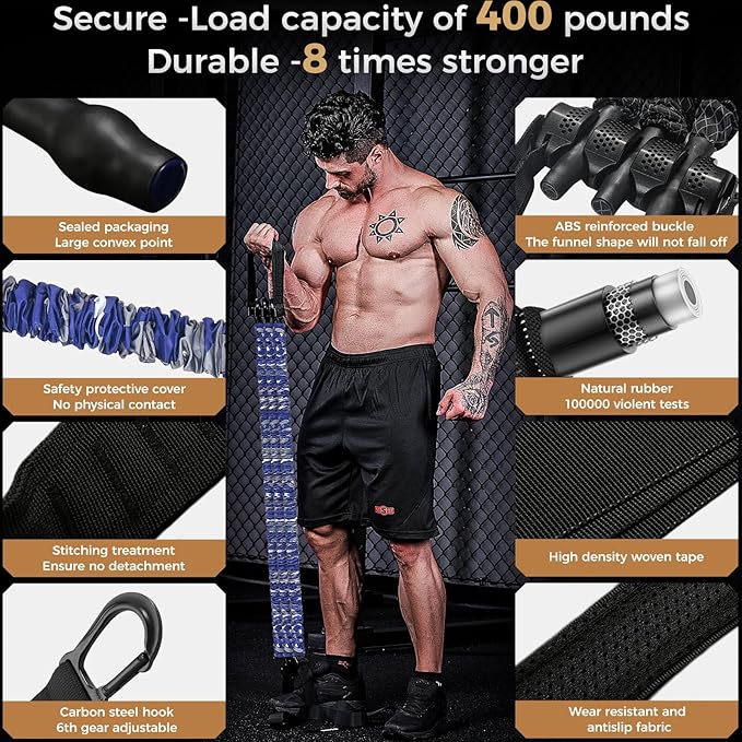 Innstar Pull Up Assistance Bands, Heavy Duty Resistance Band for Pull Up Bar, Adjustable Weight/Size with Fabric Feet/Knee Rest, 3 Bands for Pull Up Assist for Strength Training