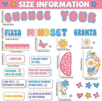 Growth Mindset Bulletin Board Classroom Decoration Boho Hippie Change Your Mindset Bulletin Board Set Spring Pastel Daisy Brain Butterfly Cutout Positive Saying Poster Decor for Back to School Teacher