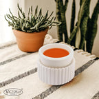 VICTORIA AROMA Ceramic Wax Melt Warmer with 1 pc Silicone Dish Candle Warmer for Scented Wax Electric Fragrance Burner for Home, Office, Bedroom - Gift & Décor