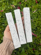 A&S Mezuzot Quartz Mezuzah Case with Engraved Shin Design Easy Peel and Stick Judaica Door Mezuza (White Speckled, 6 Inches)