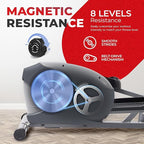 Sunny Health & Fitness Upright Elliptical Machine, Full Body Cardio Exercise with Adjustable Resistance, Arm and Leg Workout Machine, SunnyFit App via Bluetooth Optional Electro-Magnetic Resistance
