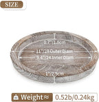 Hanobe Decorative Tray for Coffee Table: Round Candle Plate Holder Centerpieces for Dining Room Kitchen - Wooden Farmhouse Tray Vintage Home Decor