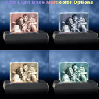 3D Crystal Photo, Personalized Customized Gifts for Mom,Couple,Wife,Women,Men,Baby Great with Your Own Photo,Customized Crystal Photo Frame