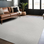 Micro Loop Indoor Rug White 10x14 Boho Geometric Neutral Area Rugs for Living Room Soft Luxury Modern Low and High Pile Durable Stain Resistant Non-Shedding Indoor Area Carpet 10 x 14