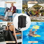 Vacuum Bags for Travel with Wireless Pump, 38L Reusable Vacuum Compression Bags with IP67 Waterproof Zipper 70D Nylon Vacuum Seal Packing Cubes Space Saver Bags for Carry On Backpack