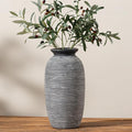 Ceramic Rustic Vase, Large Flower Farmhouse Vases Home Decor, 12.5" Tall Pottery Decorative Pampas Vase for Table Living Room Entryway Mantel Bookshelf Bedroom Bathroom Kitchen-Black