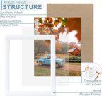 KTKDE 5x7 Picture Frame Set of 3,White Wooden frames, Vertical & Horizontal Wall Hanging for Wall or Tapletop Display,Studio Gallery Photo Frame for Photos, Posters & Art Prints