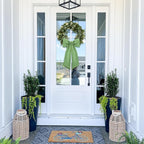 2 Pcs Sage Green Wreath Sash for Front Door Linen Wreath Ribbon Bow for Yard Porch Garland Home Decor