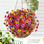 Artificial Flowers for Outdoors, 16 PCS UV Resistant Faux Plants with Fabric Flowers, Colorful Realistic Fake Flowers for Front Porch Garden Patio Balcony Planter Spring Summer Outside Decor