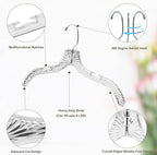 Quality Clear Plastic Hangers 24 Pack - Crystal Cut for Shirts, Suits, Coats, Dresses Hangers, Heavy Duty & Nonslip Design with Swivel Hook, 17 inches