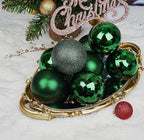 Emopeak 12Pcs Christmas Balls Ornaments for Xmas Christmas Tree - 4 Style Shatterproof Christmas Tree Decorations Hanging Ball for Holiday Wedding Party Decoration (Dark Green, 3.2"/8CM)