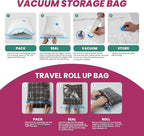 Space Bags Vacuum Storage Bags (Variety 20 Pack) Save 80% Space - Vacuum Bags for Comforters and Blankets, Bedding, Compression Seal for Closet Storage - Pump for Travel