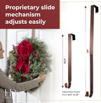 Haute Decor Adapt Adjustable Length Wreath Hanger with Interchangeable Icons (Oil Rubbed Bronze-Bee/Sun/Pumpkin/Snowflake) - 4 Wreath Hangers in 1 - Sturdy Door Wreath Hanger