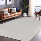 Micro Loop Indoor Rug White 5x7 Boho Geometric Neutral Area Rugs for Living Room Soft Luxury Modern Low and High Pile Durable Stain Resistant Non-Shedding Indoor Area Carpet 5 x 7