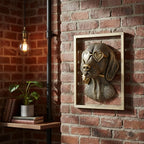 Newinhome Animal Heads Wall Decor (Includes Metal Frame) Resin Animals Sculptures Dog Head Wall Hanging Decoration Gold vintage Wall Sculpture for Living Room Bedroom Office(Dachshund)