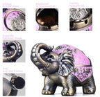 LAUYOO Stand Elephant Ashtray with Lid Windproof Metal Ashtrays Outdoor, Indoor Ashtray for Smoking,Vintage Practical Decoration Ash trays for Cigarettes Great Gift for Men Women-Pink