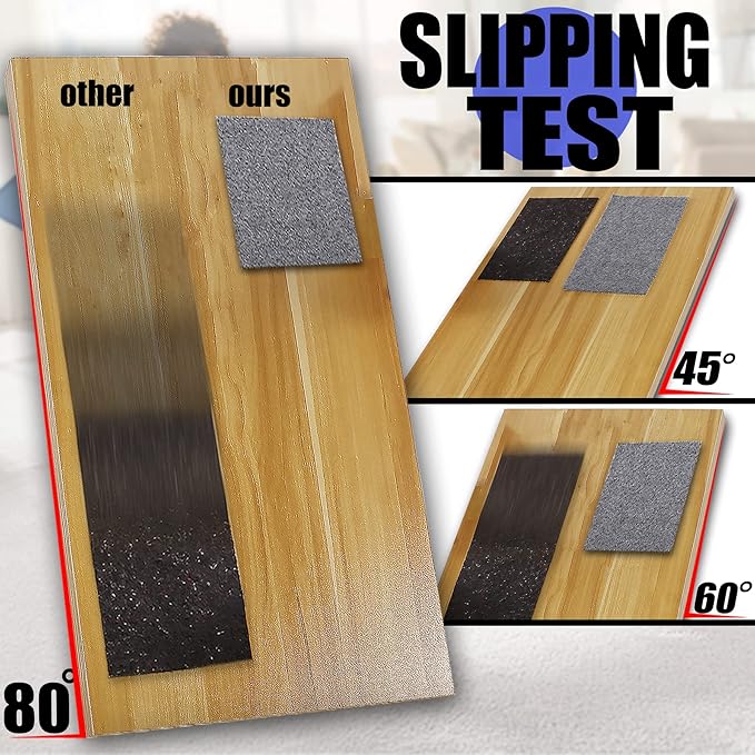 Non Slip Rug Pad Grippers - 6x9 Ft, 1/4" Thick, Felt + Rubber Double Layers Area Carpet Mat Tap, Provides Protection and Cushioning for Hardwood or Tile Floors