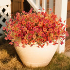 12 Bundles Fake Mums Fall Flowers Artificial for Outdoors Decoration Artificial Mums Faux Plants Daisy for Outdoor Outside Planters UV Resistant Violets for Fall Decor Home Porch Door Front Patio Yard