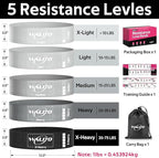 Fabric Resistance Bands for Working Out - Booty Bands for Legs -Glutes Training for Women and Men - Exercise Bands for Squats, Yoga, Physical Therapy -Home Gym Fitness
