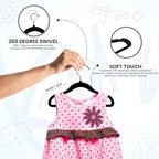 Utopia Home Kids Velvet Hangers 50 Pack – 11 Inch Non-Slip Baby Hangers for Baby and Toddlers, Durable Ultra-Slim Space-Saving Closet Organizers (Black)